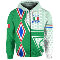 Custom Italy Zip Hoodie Unique Style Green, Custom Text And Number LT8 - Wonder Print Shop