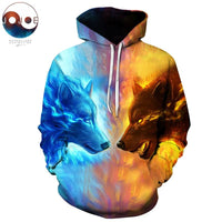 Ice and Fire Wolves Native American Design 3D Hoodies LT10 - Wonder Print Shop