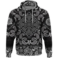 Viking Hoodie Image Celtic Cross With Patterns with Bandana Paisley Style RLT12 - Wonder Print Shop
