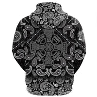 Viking Hoodie Image Celtic Cross With Patterns with Bandana Paisley Style RLT12 - Wonder Print Shop