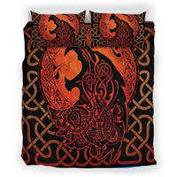 Viking Bedding Set, Fenrir Wolf with Norse Mythology Pattern Duvet Cover RLT12 - Wonder Print Shop