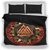 Viking Bedding Set, Valknut The Knot Of The Slain Warrior And The Heart Of Vala Duvet Cover RLT12 - Wonder Print Shop