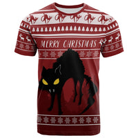 Jolakotturinn Iceland Yule Cat With Christmas Pattern T Shirt - Wonder Print Shop