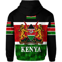 Kenya Coat Of Arms Zip Hoodie Flag Vibes LT8 - Wonder Print Shop