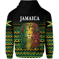 Jamaica Zip Hoodie Unique Rastafarian Lion Flag Vibes LT8 - Wonder Print Shop