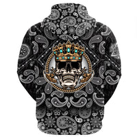 Viking Hoodie King Skull With Axe with Bandana Paisley Style RLT12 - Wonder Print Shop