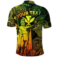 Custom Hawaii Polo Shirt King Kamehameha with Polynesian Patterns Unique Style Reggae LT8 - Wonder Print Shop