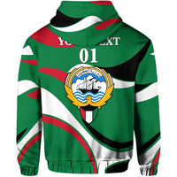 Custom Kuwait Zip Hoodie Sporty Style Green LT8 - Wonder Print Shop