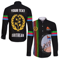 (Custom Personalised) Eritrea EPLF Long Sleeve Button Shirt Spirit Eritrean LT13 - Wonder Print Shop