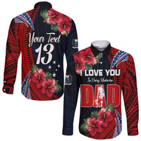 (Custom Text and Number) Samoa Fathers Day Long Sleeve Button Shirt Polynesian Best Dad Ever LT13 - Wonder Print Shop