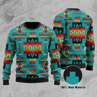 Blue Native Tribes Pattern Native American Sweater LT10 - Wonder Print Shop