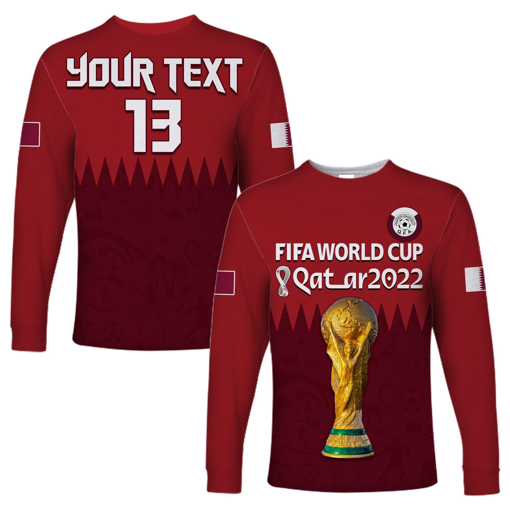custom-text-and-number-qatar-football-long-sleeve-shirt-wc-2022-style-sporty