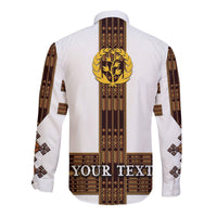 (Custom Personalised) Eritrea Hawaii Long Sleeve Button Shirt Fancy Simple Tibeb Style - White LT8 - Wonder Print Shop