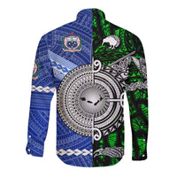 Samoa and New Zealand Hawaii Long Sleeve Button Shirt Together Green LT8 - Wonder Print Shop