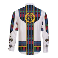 Eritrea Hawaii Long Sleeve Button Shirt Fancy Tibeb Vibes - Flag Style LT8 - Wonder Print Shop