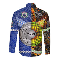 Samoa and Australia Aboriginal Hawaii Long Sleeve Button Shirt Together LT8 - Wonder Print Shop