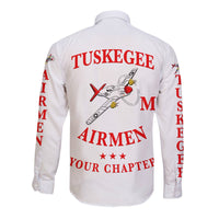 (Custom Personalised) Tuskegee Airmen Motorcycle Club Hawaii Long Sleeve Button Shirt The White Tails Unique Style - White LT8 - Wonder Print Shop