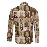 Civil Rights Leaders Hawaii Long Sleeve Button Shirt Portrait Version LT8 - Wonder Print Shop