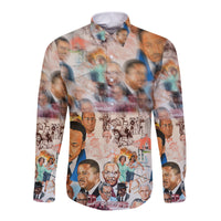 Civil Rights Leaders Hawaii Long Sleeve Button Shirt Color Painting Style LT8 - Wonder Print Shop