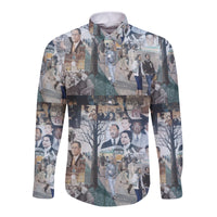 Civil Rights Leaders Hawaii Long Sleeve Button Shirt Color Painting Style NO.1 LT8 - Wonder Print Shop