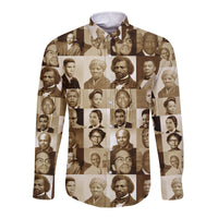 Civil Rights Leaders Hawaii Long Sleeve Button Shirt Portrait Version LT8 - Wonder Print Shop