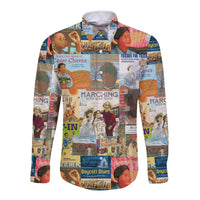 Civil Rights Movement Hawaii Long Sleeve Button Shirt Painting Book Vibes LT8 - Wonder Print Shop