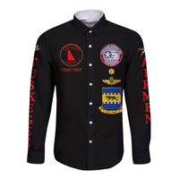 (Custom Personalised) Tuskegee Airmen Motorcycle Club Hawaii Long Sleeve Button Shirt TAMC Spit Fire Unique Style - Black LT8 - Wonder Print Shop