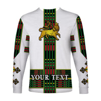 (Custom Personalised) Ethiopia Long Sleeve Shirt Ethiopian Lion Of Judah Simple Tibeb Style - Flag Style LT8 - Wonder Print Shop