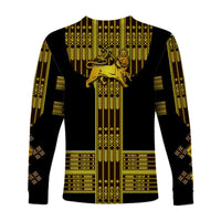 Ethiopia Long Sleeve Shirt Ethiopian Lion Of Judah Tibeb Vibes - Black LT8 - Wonder Print Shop