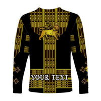 (Custom Personalised) Ethiopia Long Sleeve Shirt Ethiopian Lion Of Judah Tibeb Vibes - Black LT8 - Wonder Print Shop