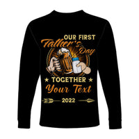 (Custom) Father Day Long Sleeve Shirt Our First Father Day Simple Style - Black LT8 - Wonder Print Shop