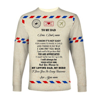 (Custom) Father Day Long Sleeve Shirt Letter From Daughter Simple Style LT8 - Wonder Print Shop