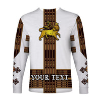 (Custom Personalised) Ethiopia Long Sleeve Shirt Ethiopian Lion Of Judah Tibeb Vibes NO.1 Ver - White LT8 - Wonder Print Shop