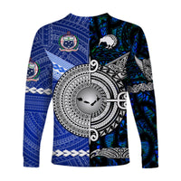 Samoa and New Zealand Long Sleeve Shirt Together Blue LT8 - Wonder Print Shop