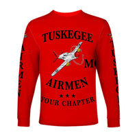 (Custom Personalised) Tuskegee Airmen Motorcycle Club Long Sleeve Shirt TAMC Spit Fire Unique Style - Red LT8 - Wonder Print Shop