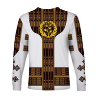 Eritrea Long Sleeve Shirt Fancy Tibeb Vibes - White LT8 - Wonder Print Shop