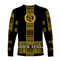 (Custom Personalised) Eritrea Long Sleeve Shirt Fancy Tibeb Vibes NO.1 Ver - Black LT8 - Wonder Print Shop