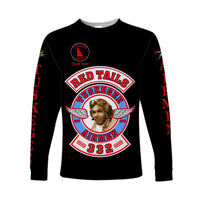 (Custom Personalised) Tuskegee Airmen Motorcycle Club Long Sleeve Shirt TAMC Red Tails Original Style - Black LT8 - Wonder Print Shop