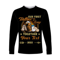(Custom) Father Day Long Sleeve Shirt Our First Father Day Simple Style - Black LT8 - Wonder Print Shop