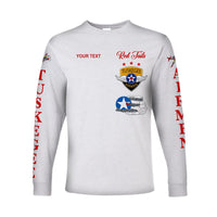 (Custom Personalised) Tuskegee Airmen Long Sleeve Shirt The White Tails Simplified Vibes - White LT8 - Wonder Print Shop