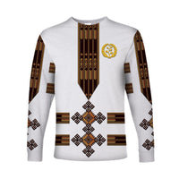 Eritrea Long Sleeve Shirt Fancy Tibeb Vibes NO.1 Ver - White LT8 - Wonder Print Shop