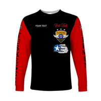 (Custom Personalised) Tuskegee Airmen Long Sleeve Shirt The Red Tails Simplified Vibes - Black Red LT8 - Wonder Print Shop