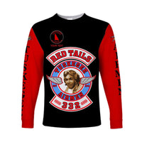 (Custom Personalised) Tuskegee Airmen Motorcycle Club Long Sleeve Shirt TAMC Red Tails Original Style - Black Red LT8 - Wonder Print Shop