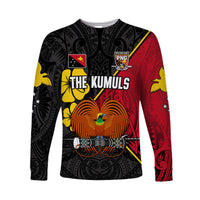 The Kumuls PNG Long Sleeve Shirt Papua New Guinea Polynesian Dynamic Style Black - Wonder Print Shop