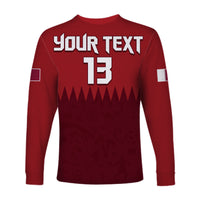 (Custom Text and Number) Qatar Football Long Sleeve Shirt WC 2022 Style Sporty LT13 - Wonder Print Shop