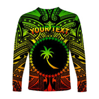 (Custom Personalised) Chuuk Flag Long Sleeve Shirt Micronesia Style Reggae LT13 - Wonder Print Shop