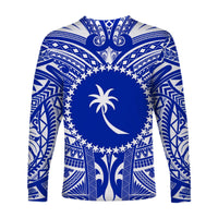 (Custom Personalised) Chuuk Long Sleeve Shirt Micronesia Simple Pattern White LT13 - Wonder Print Shop
