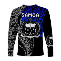 Siva Samoa Long Sleeve Shirt Samoan Dance Mix Blue Polynesian LT13 - Wonder Print Shop