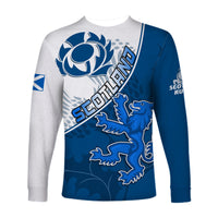 Scotland Rugby Long Sleeve Shirt Scottish Coat Of Arms Mix Thistle Newest Version - Wonder Print Shop
