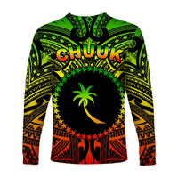 Chuuk Flag Long Sleeve Shirt Micronesia Style Reggae LT13 - Wonder Print Shop
